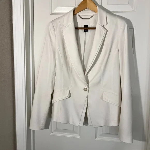 Elegant White Women's Blazer - Picture 1 of 6